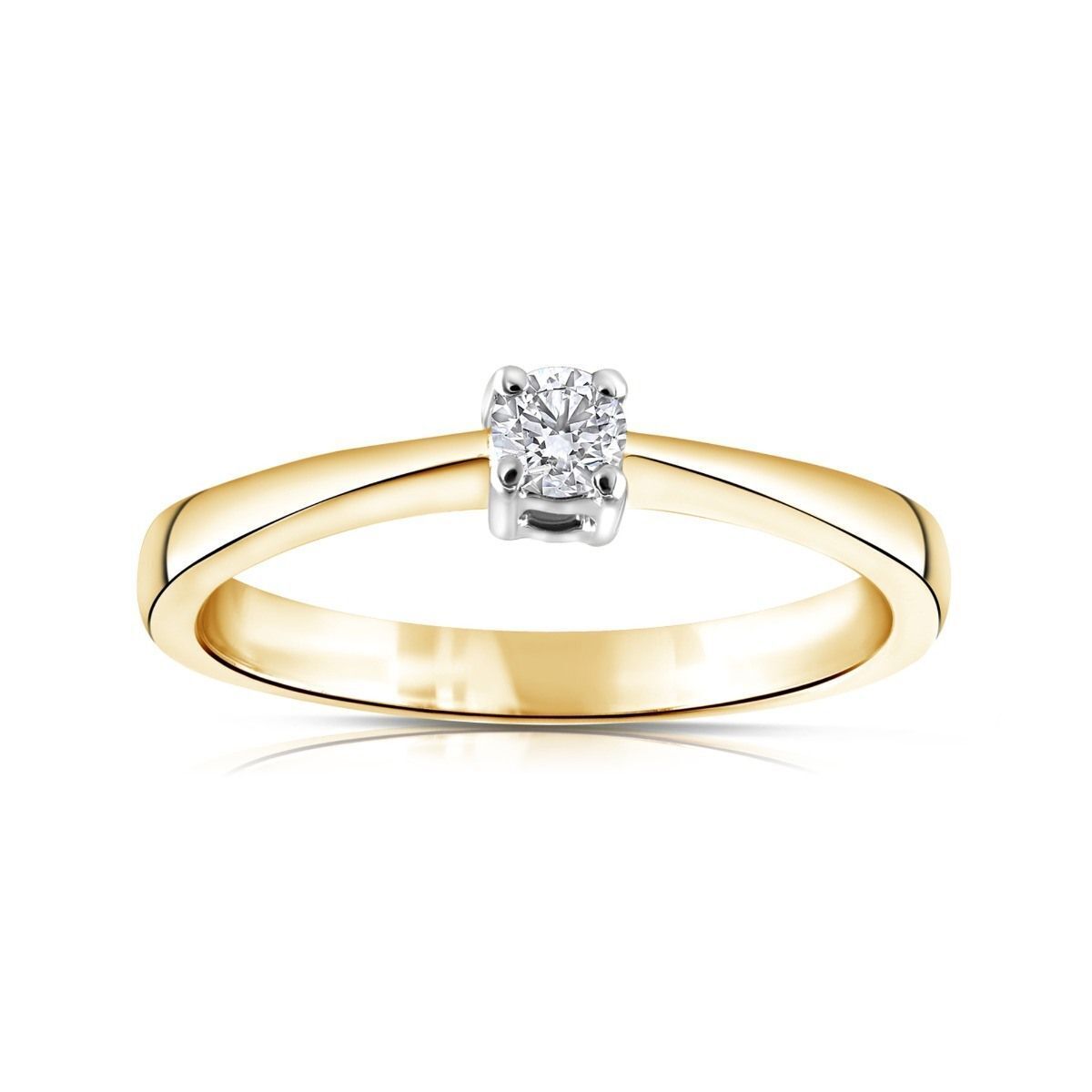 9ct Yellow Gold 0.15ct Real Diamond Solitaire Engagement Ring Size J - Q