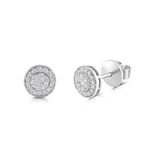 18ct White Gold 0.25ct Diamond Stud Earrings Hallmarked - 7mm
