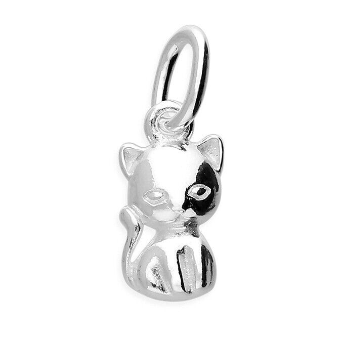 Small Cute Kitten Cat Pendant Pendant Solid 925 Sterling Silver