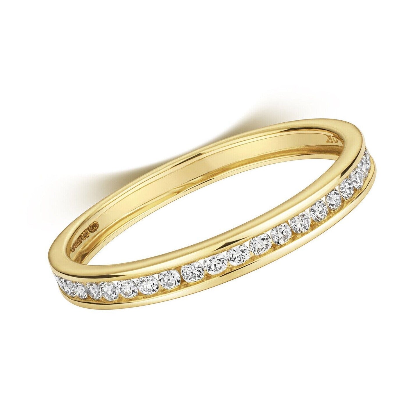 Real Diamond Half Eternity Ring 9ct Yellow Gold Round Diamonds 0.25ctw