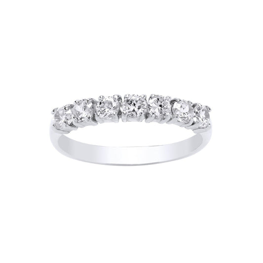 9ct White Gold Eternity Ring Simulated Diamond Anniversary Band Full Hallmark