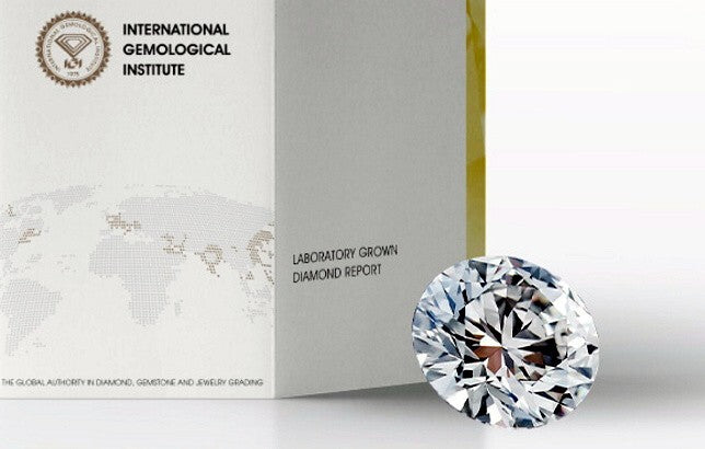Lab Grown Diamond Earrings 9ct Yellow Gold 1 Carat Claw Set IGI Certificated