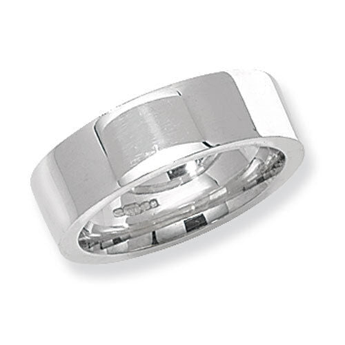 Sterling Silver Wedding Band Ring 6mm Flat Court Hallmarked