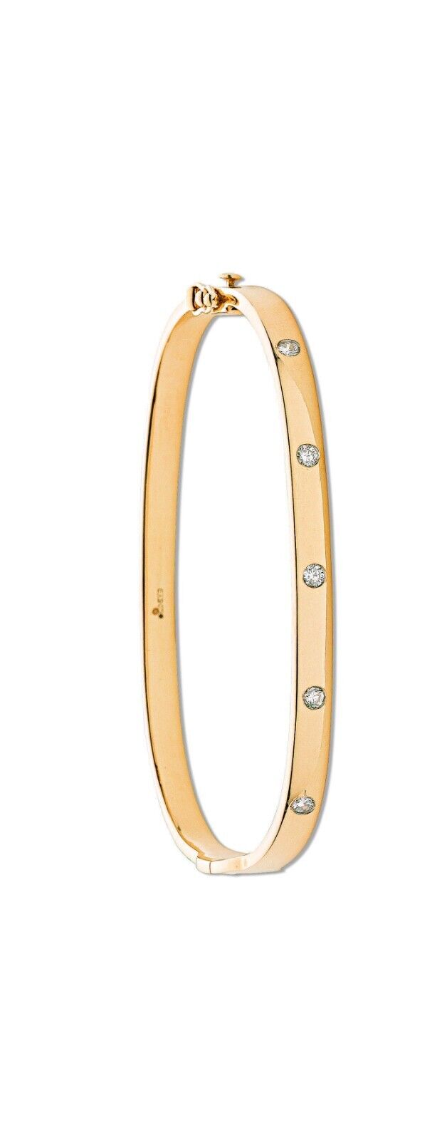 9ct Yellow Gold 0.20ct 5 Stone Real Diamond Bangle Fully Hallmarked