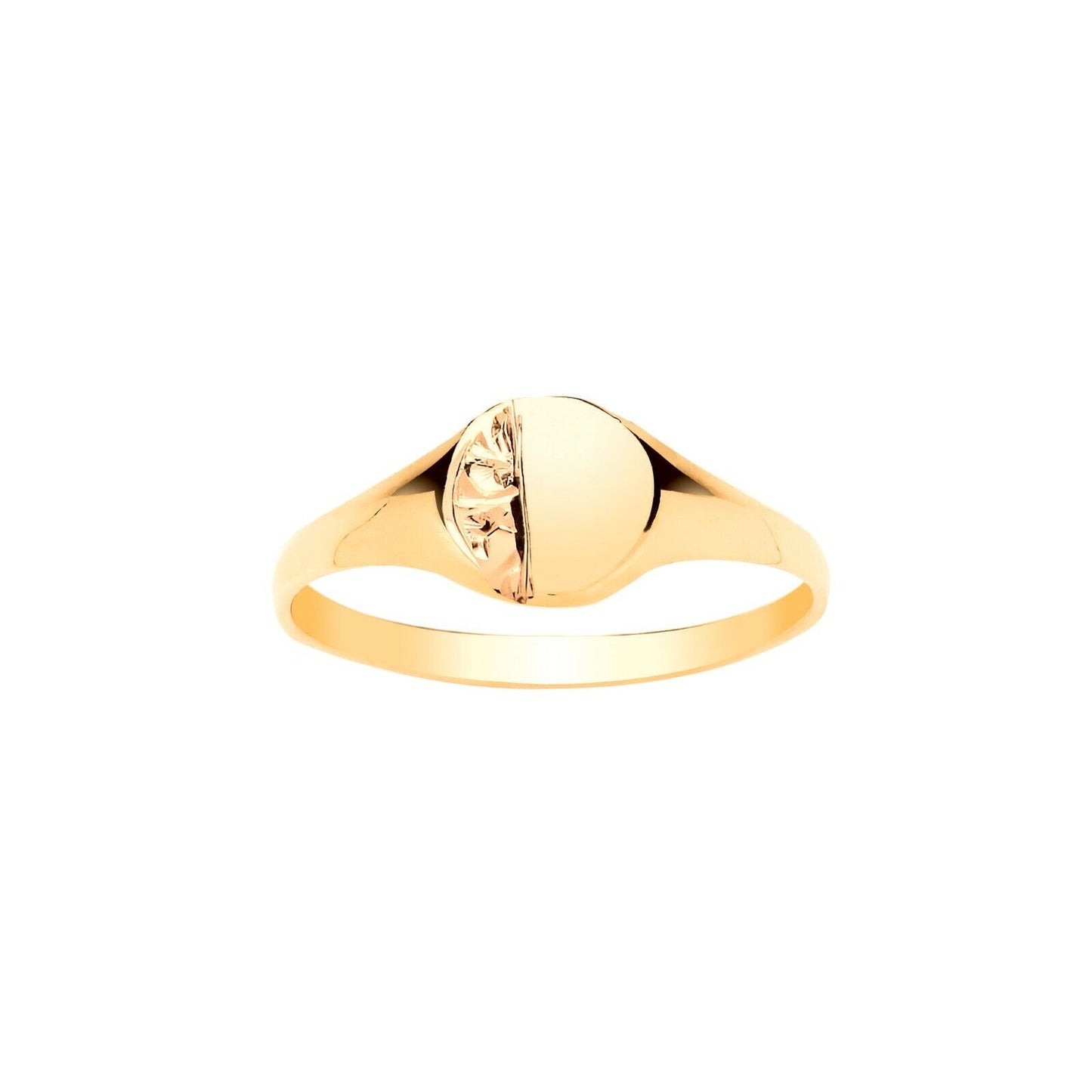 Child's Gold Signet Ring Baby Yellow Gold Oval Hallmarked British Made sizes A-H