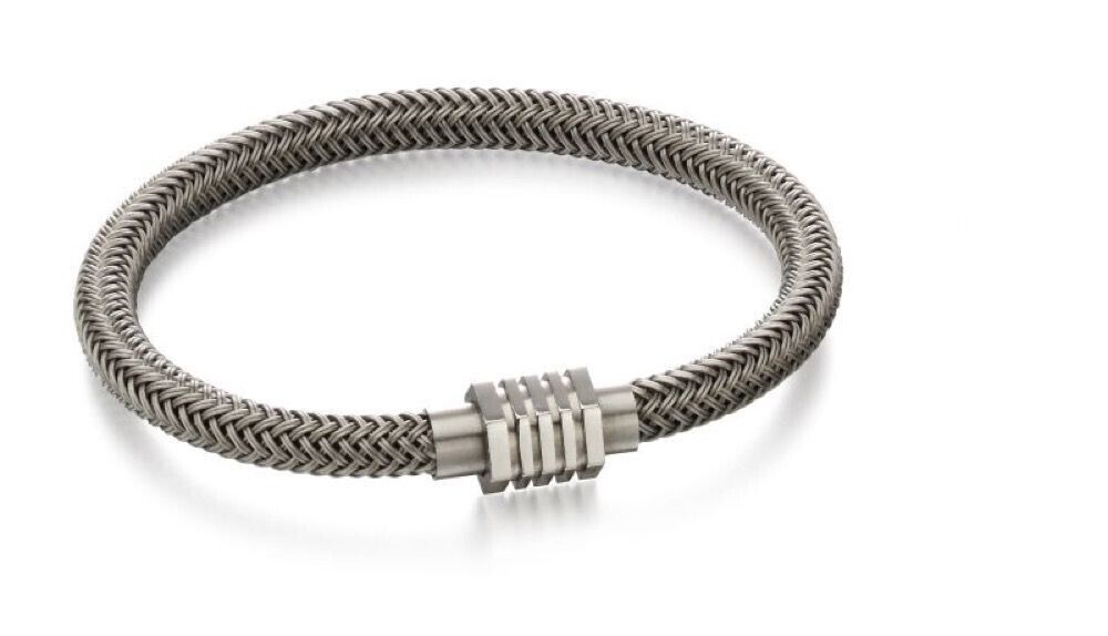 Fred Bennett Grey Steel Woven Bracelet 21.5cm B5054