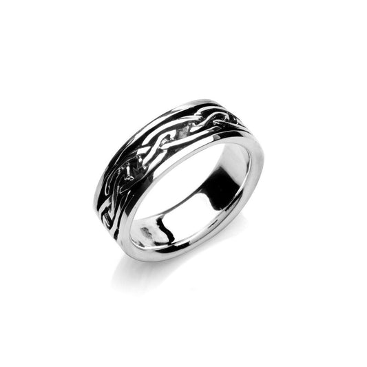 Celtic Knot Band Ring Solid Sterling Silver 925 Hallmark Size M-Z Wedding Band
