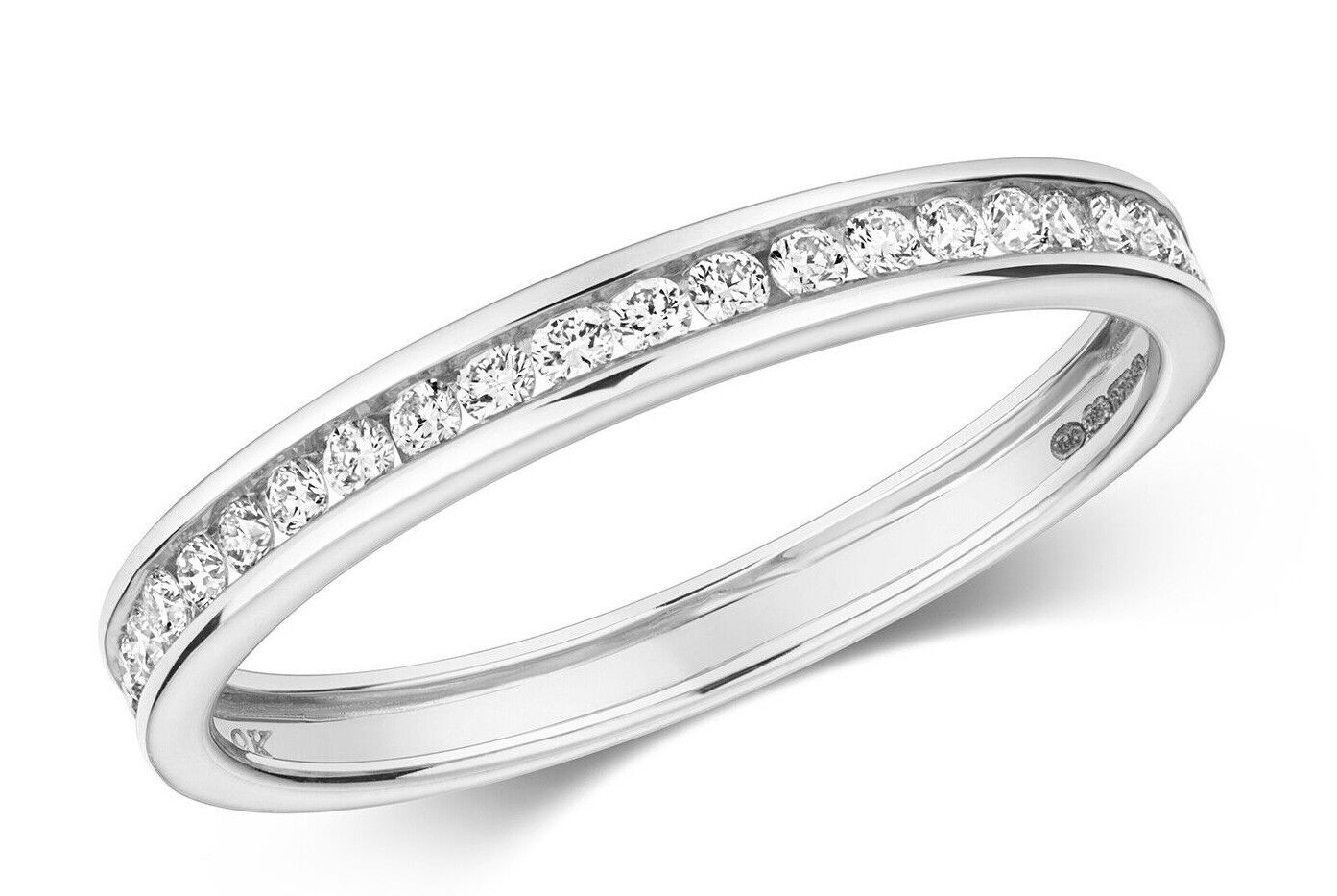 Real Diamond Half Eternity Ring 9ct White Gold Round Brilliant Diamonds 0.25ctw