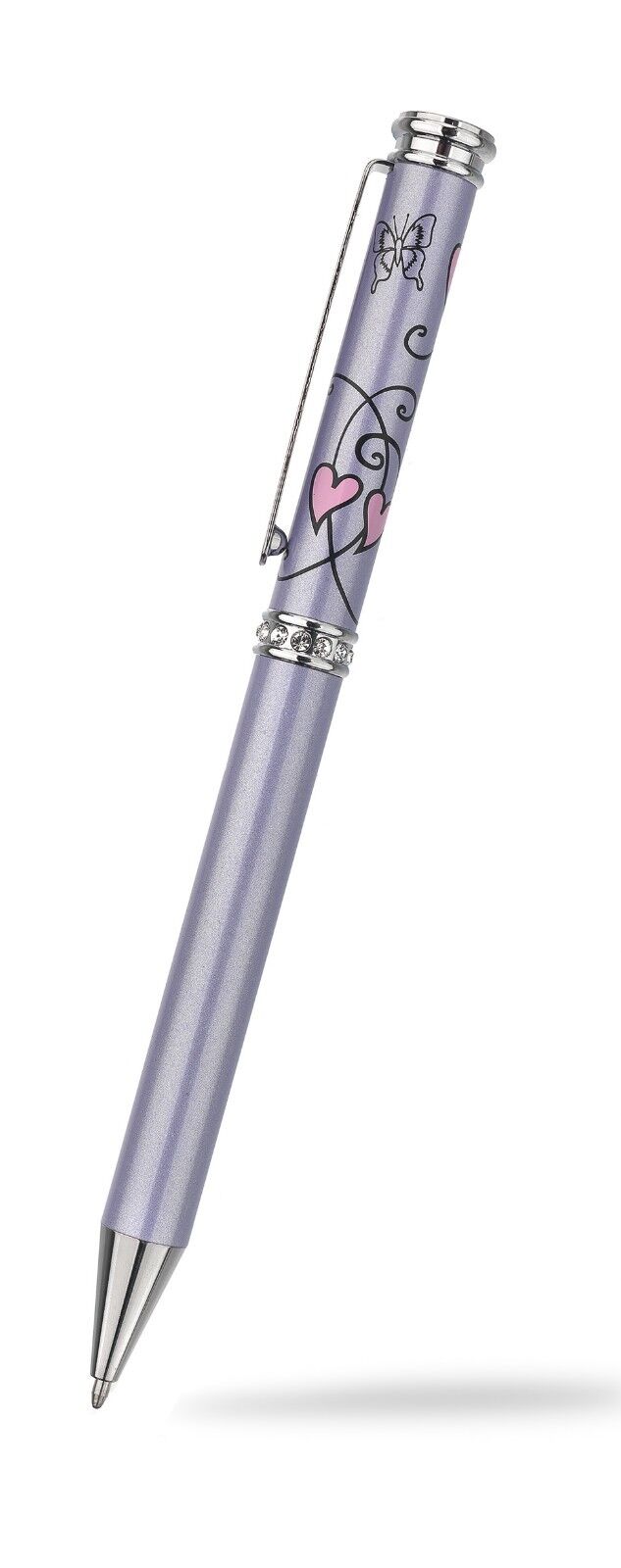 Butterfly Heart Ballpoint Pen Austrian Crystal Designer Luxurious Packaging Box