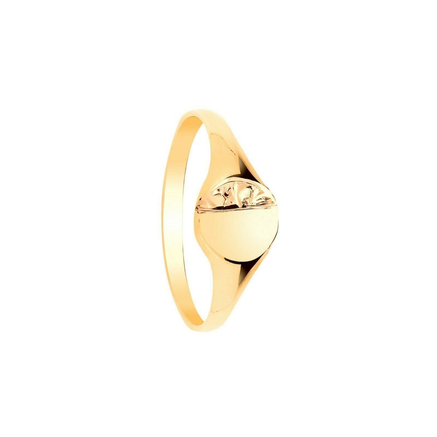 Child's Gold Signet Ring Baby Yellow Gold Oval Hallmarked British Made sizes A-H
