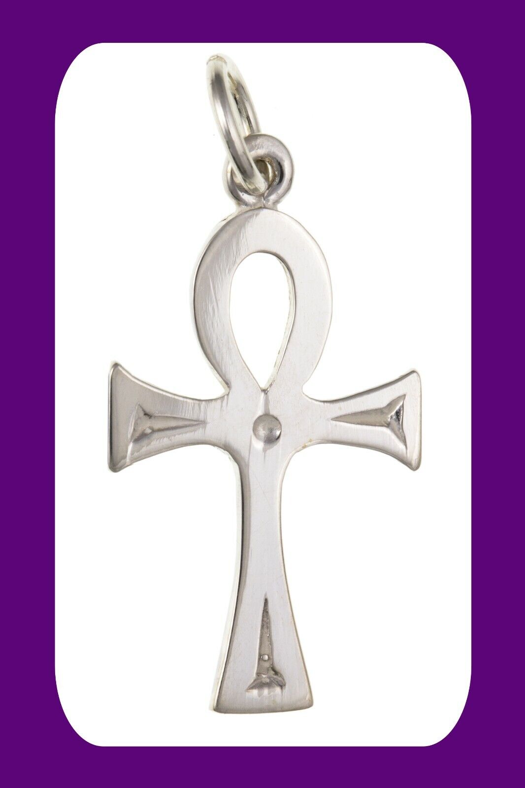 Sterling Silver Small Ankh Cross Pendant 925 Hallmark 22 x 13mm
