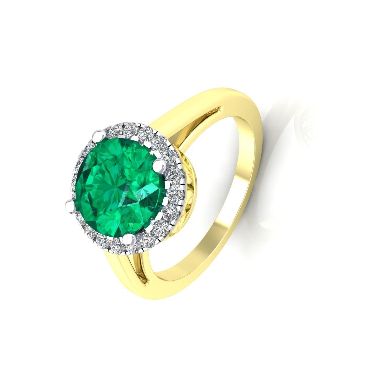 9ct Yellow Gold Emerald Cluster Ring Engagement Hallmarked Sizes L - R