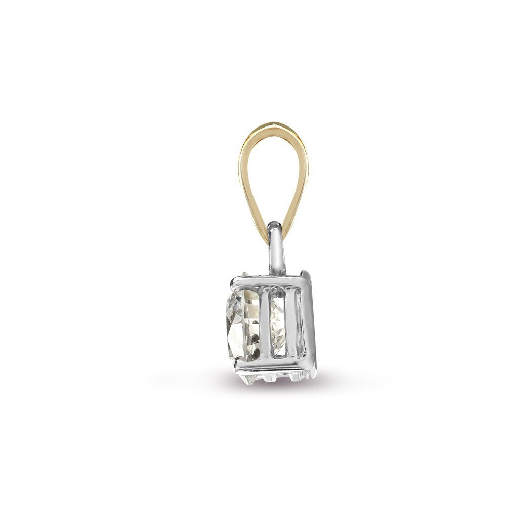 Lab Grown Diamond Pendant 75pts Claw Set 18ct Yellow Gold IGI Certificated