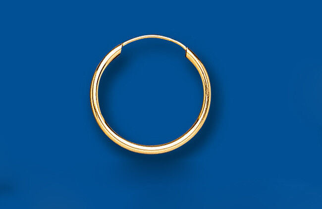 Mens Gold Hoop Earring 18mm Yellow Gold Medium Weight Sleeper