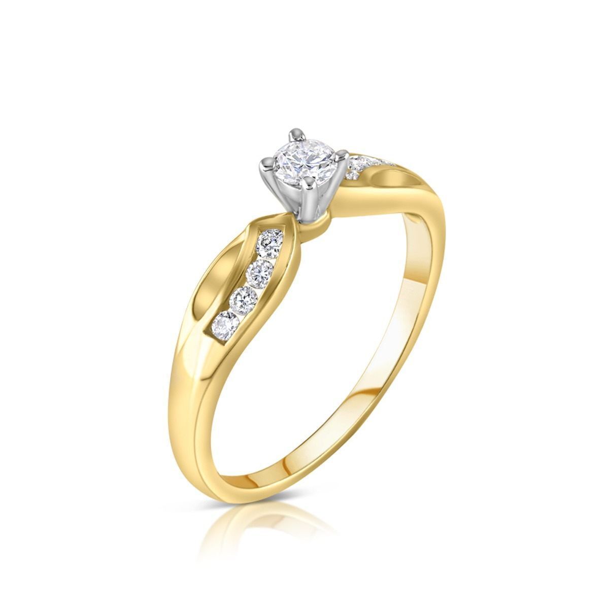 9ct Yellow Gold 0.26ct Diamond Solitaire Engagement Ring Size J - Q
