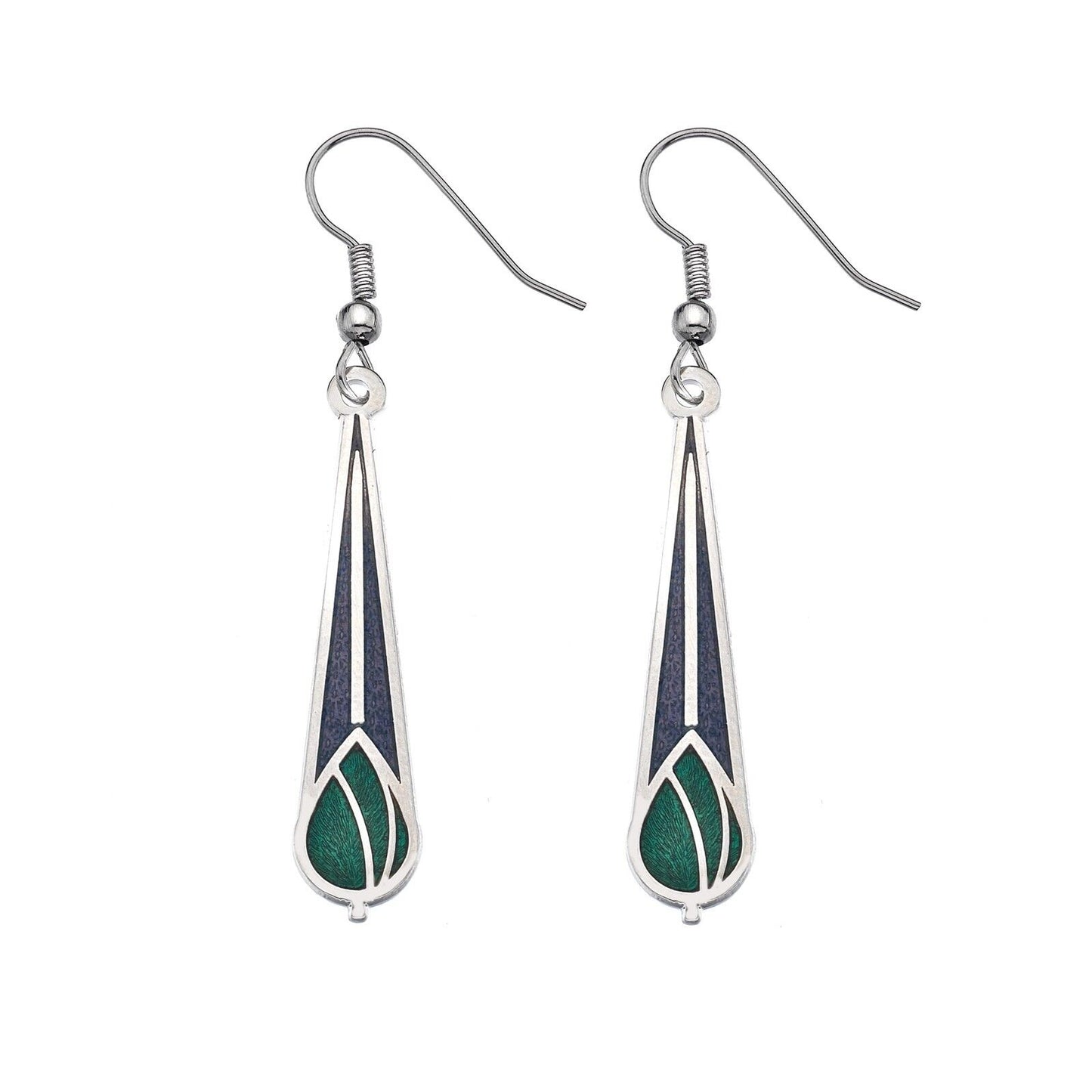 Mackintosh Rose Bud Drop Earrings Silver Plated Branded Packaging