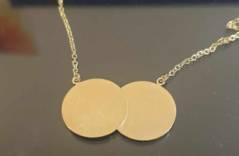 Half Sovereign Necklace Solid Yellow Gold Hallmarked Pendant Necklet 17 "