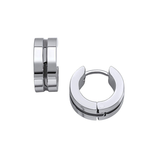 Fred Bennett Black Enamel Stripe Hoop Earrings E6397