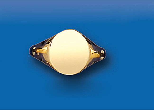 Ladies Oval Signet Ring Solid 9ct Yellow Gold Fully Hallmarked