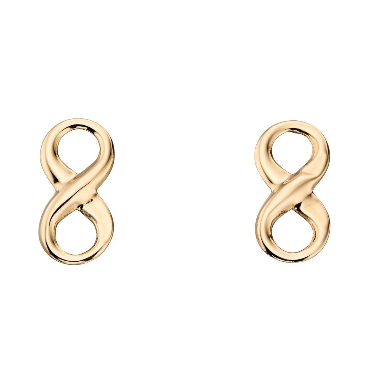 Infinity Pendant and Earrings Set 9ct Yellow Gold 16, 18 or 20" Chain Hallmarked