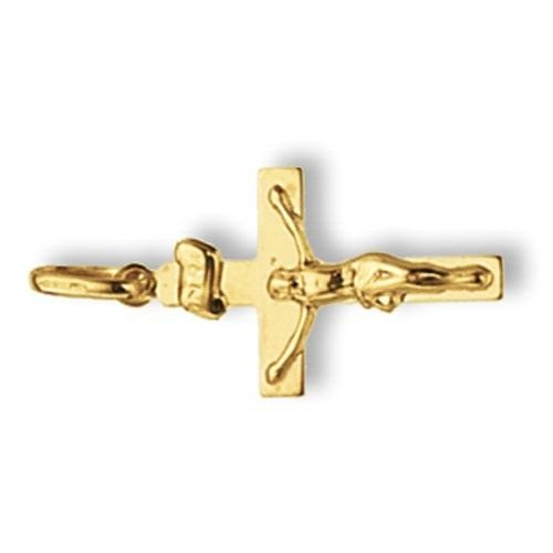 9ct Yellow Gold Crucifix Cross Pendant Small 23 x 13mm Christening Communion