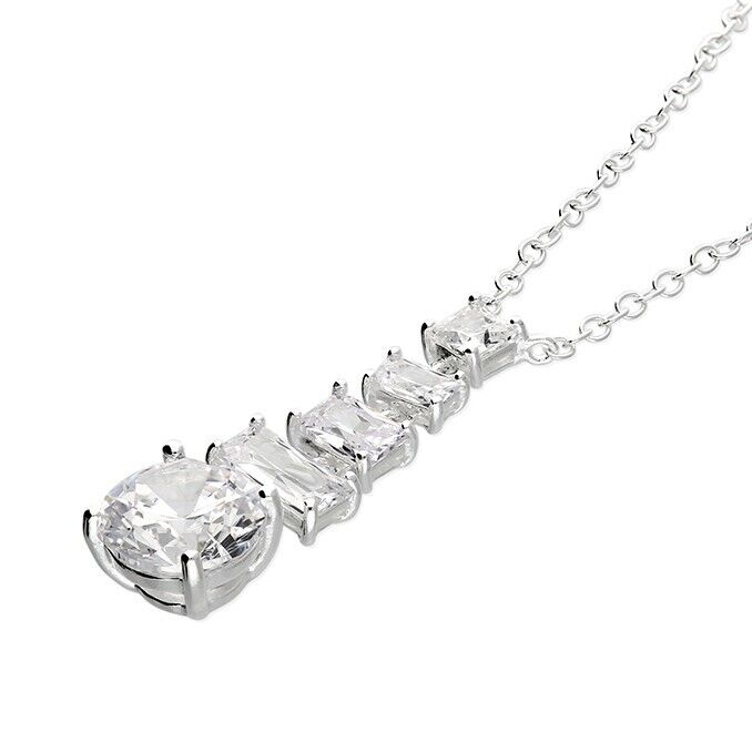 Mixed Stone CZ Necklace Gem Set on 925 Sterling Silver 925 hallmark