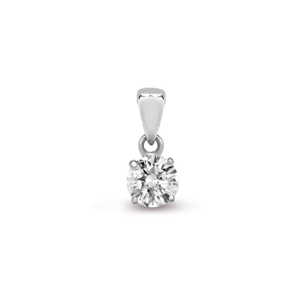 Lab Grown Diamond Pendant 75pts Claw Set 18ct White Gold IGI Certificated