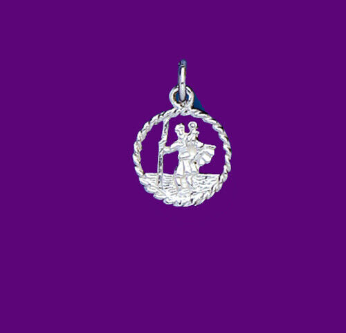 Small St Christopher Pendant Sterling Silver Hallmark All Chain Lengths