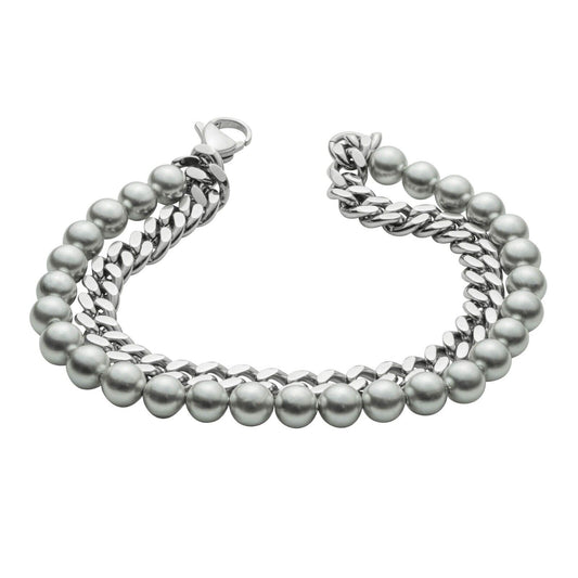 Fred Bennett Double Bracelet with Shell Pearl 21cm B5440
