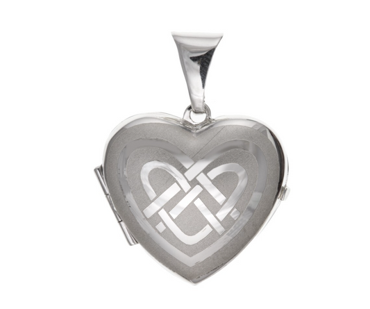 Celtic Design  Heart Locket Solid Sterling Silver 925 Hallmark 20mm