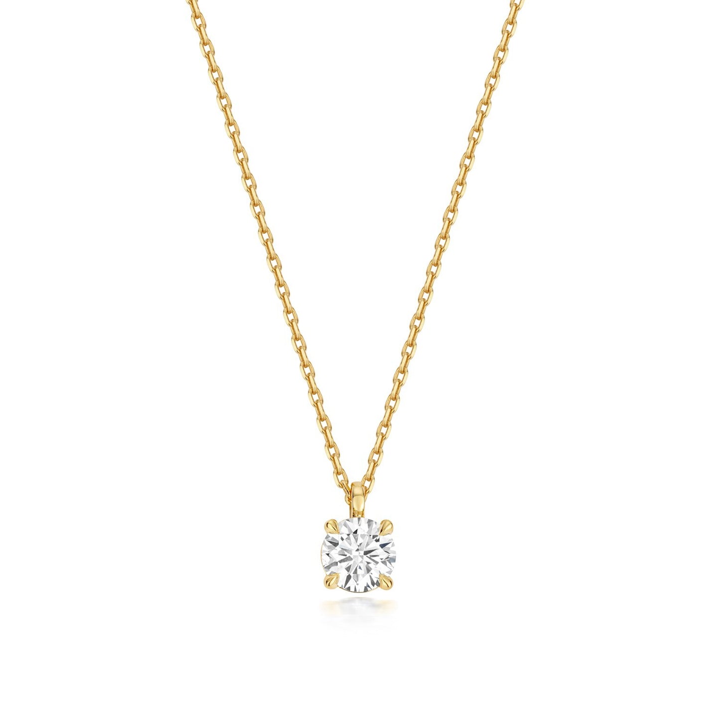 Lab Grown Diamond Necklace in 9ct Yellow Gold Hallmarked 15 - 17" Adjustable
