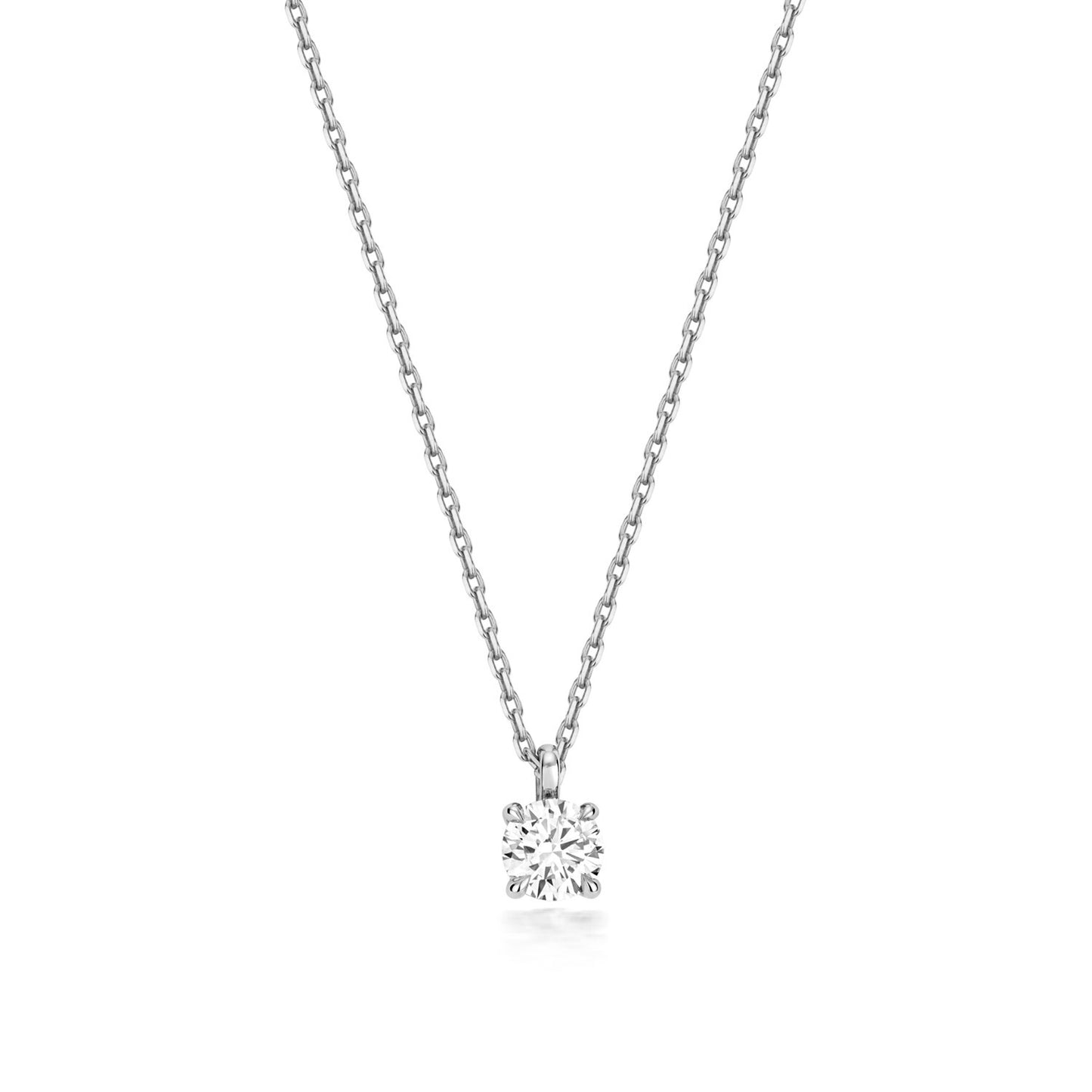 Lab Grown Diamond Necklace in 9ct White Gold Hallmarked 15 - 17" Adjustable