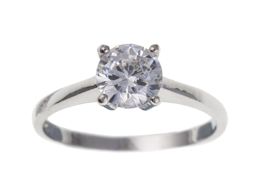 1 Carat Engagement Ring 9ct White Gold Solitaire Hallmarked British Made