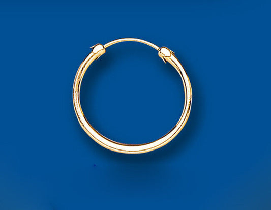 Men's Gold Hoop Earring 18mm Yellow Gold Heavyweight Sleeper