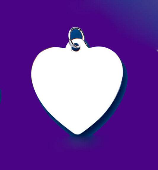 Silver Heart Tag Pendant Sterling Silver 925 Hallmark 25mm All Chain Lengths