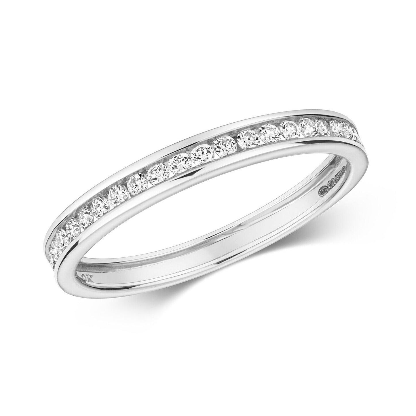 Real Diamond Half Eternity Ring 9ct White Gold Round Brilliant Diamonds 0.25ctw