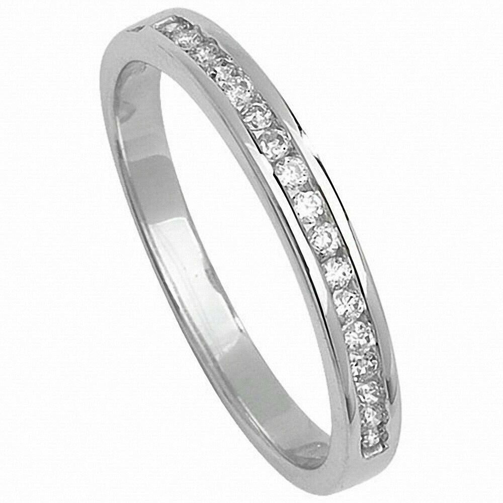 9ct White Gold Real Diamond Eternity Ring 0.15ctw Anniversary Band Channel Set
