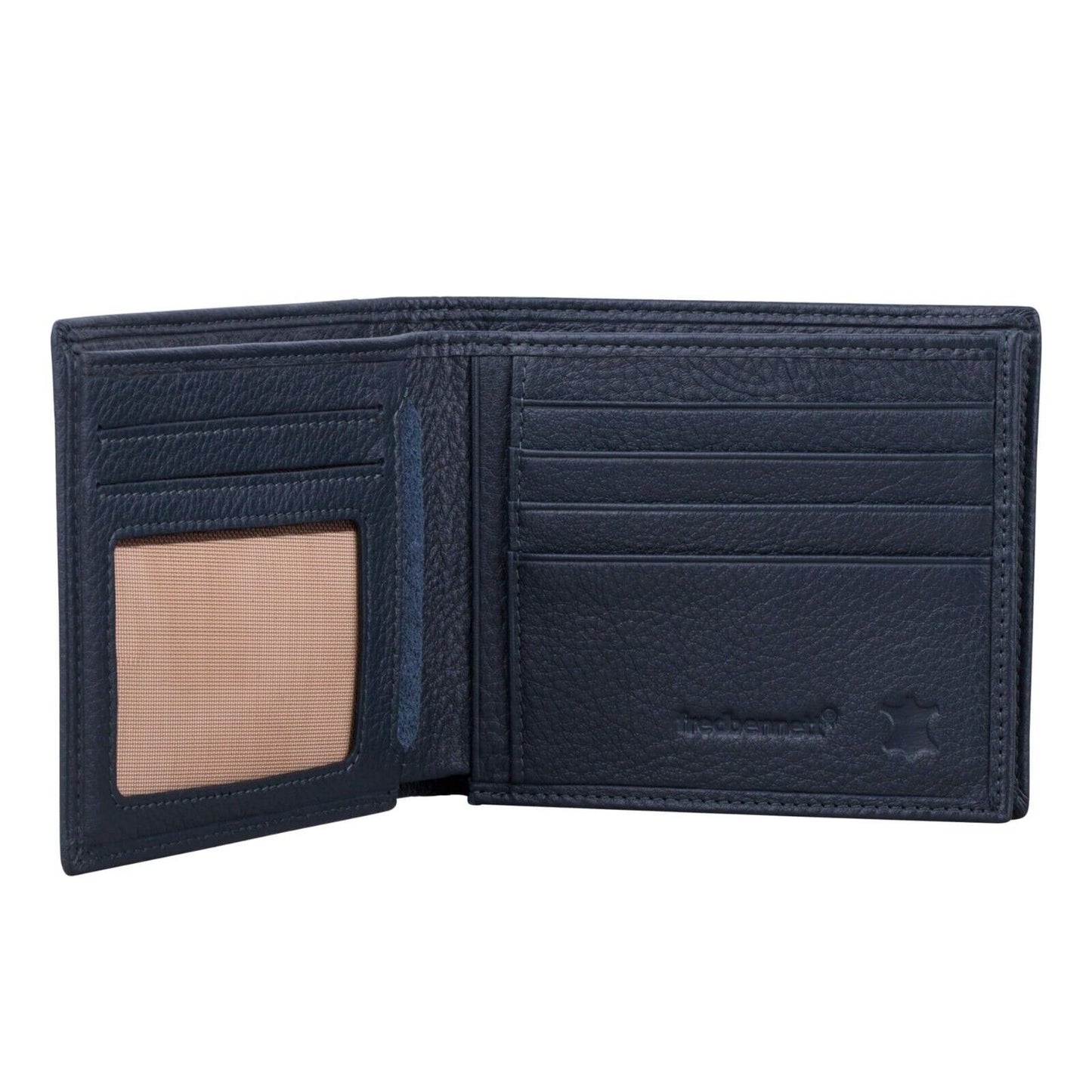 Fred Bennett Blue Leather Wallet Free Laser Engraving W010