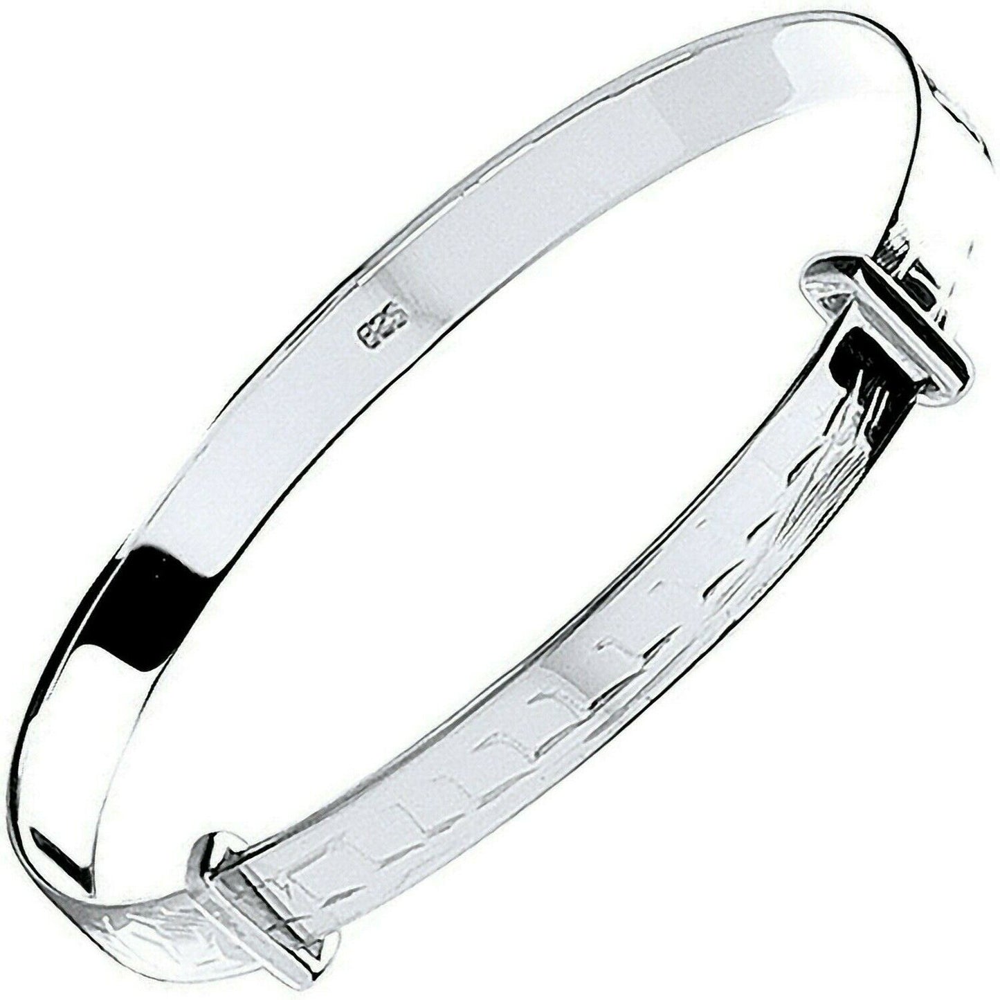 Silver Expandable Baby Bangle 925 Hallmark Diamond Cut Boy and Girls Christening