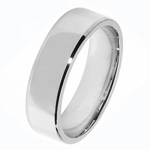 Sterling Silver Wedding Band Ring 6mm Mirror Court Hallmarked