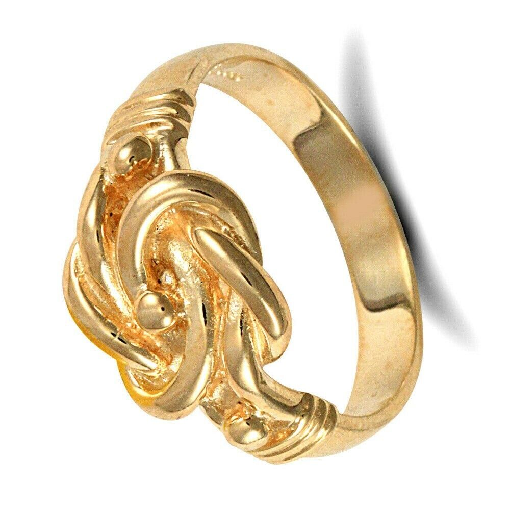 9ct Yellow Gold Plain Knot Ring Hallmarked