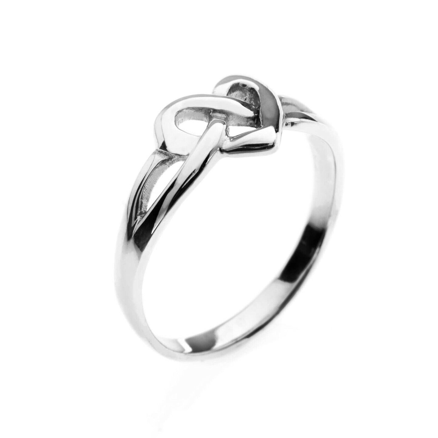 Celtic Knot Heart Ring Sterling Silver 925 Hallmark Size J - Q Brand New