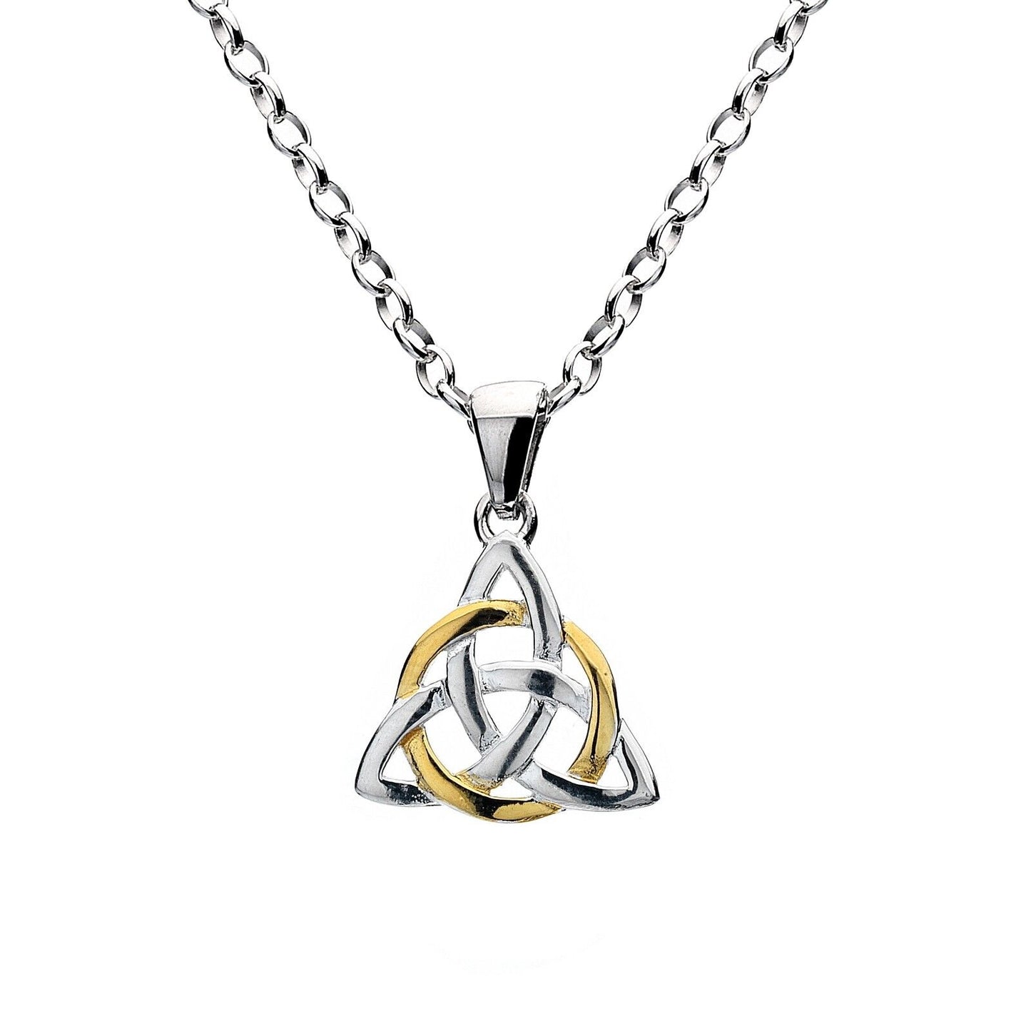 Golden Celtic Knot Pendant Sterling Silver 925 Hallmark All Chain Lengths