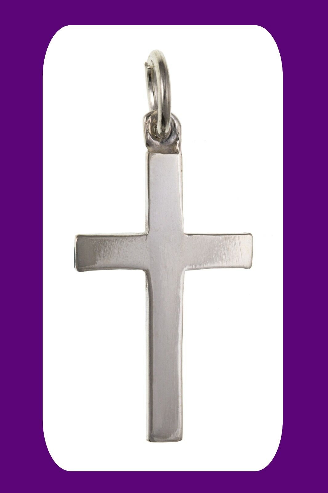 Sterling Silver Plain Cross Pendant 925 Hallmark 21 x 12mm