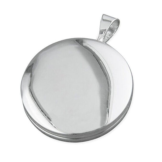 Plain Round Locket Sterling Silver 16mm in Diameter