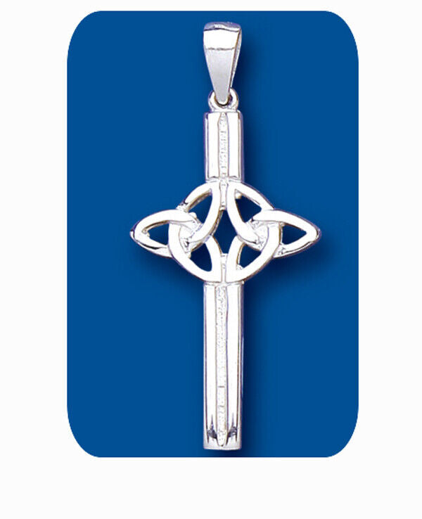 Sterling Silver Celtic Cross Pendant 925 Hallmark 34 x 19mm