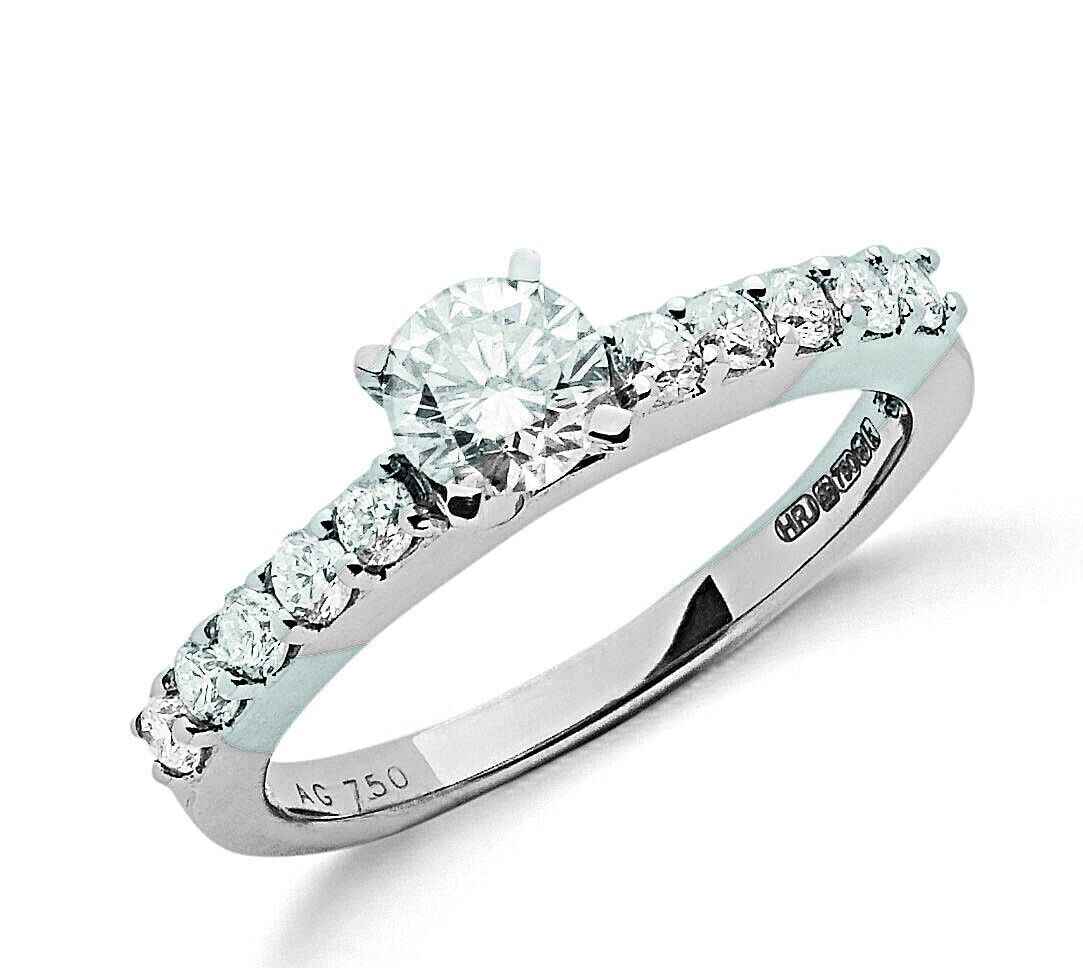 Real Diamond Engagement Ring 18ct White Gold 1.00 Carat Weight of Diamonds