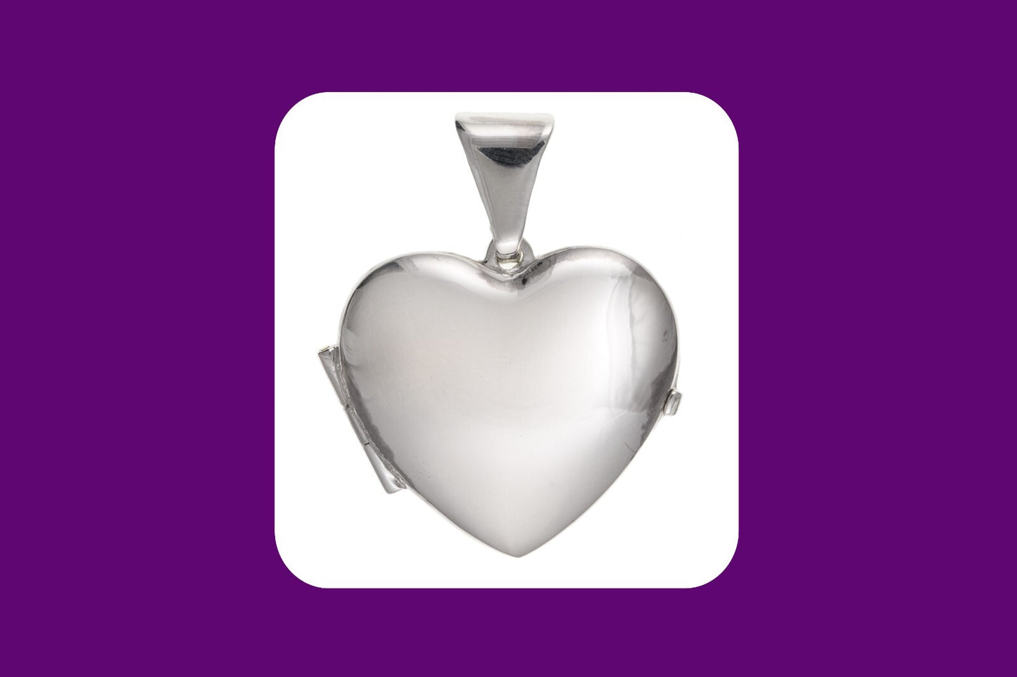 Polished Plain Heart Locket Solid Sterling Silver 925 Hallmark 20mm