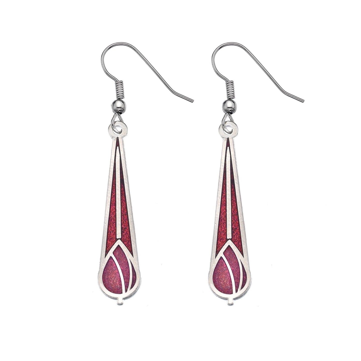 Mackintosh Rose Bud Drop Earrings Silver Plated Branded Packaging