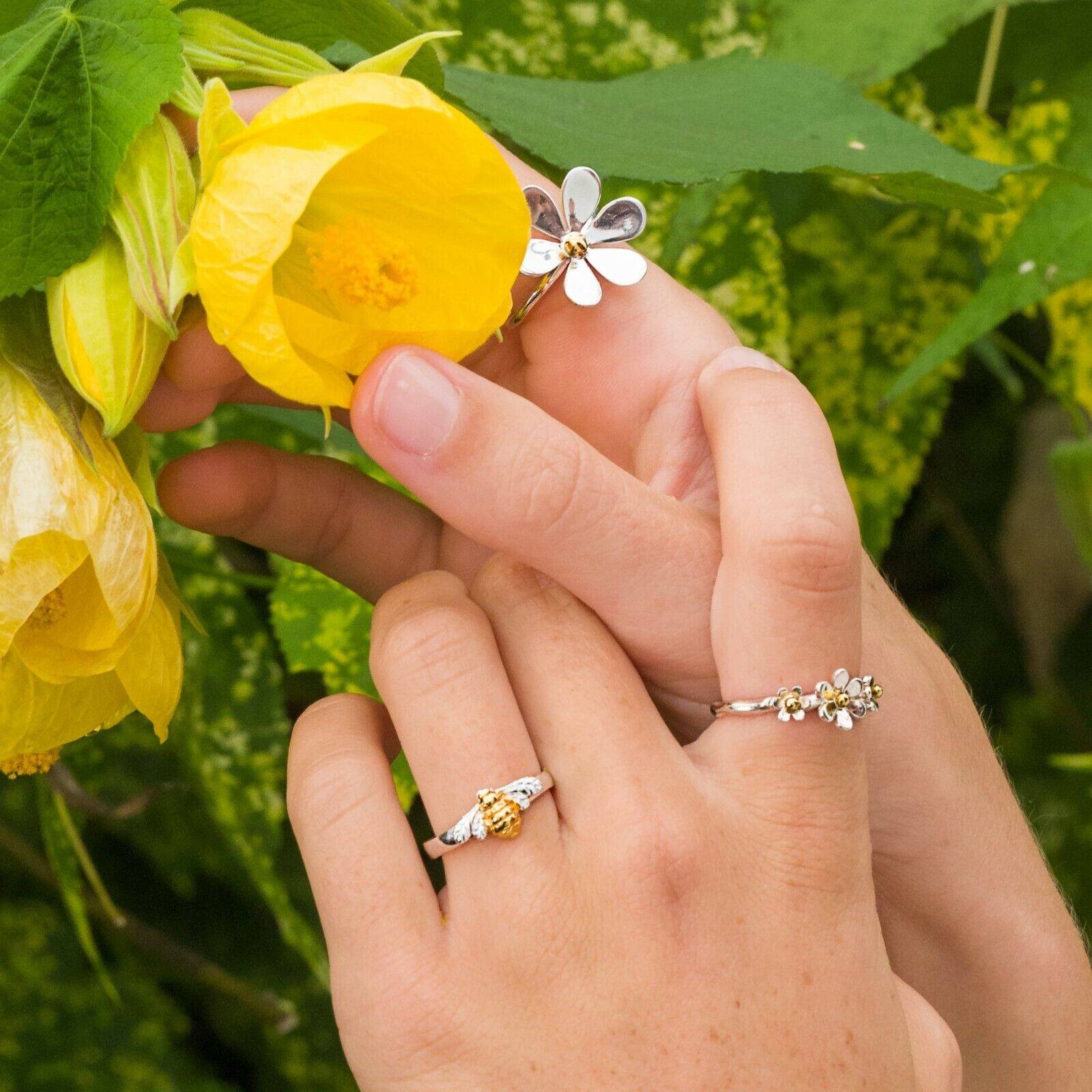 Sterling Silver Daisy Cluster Ring Sterling 925 Size J - S Brand New Gift
